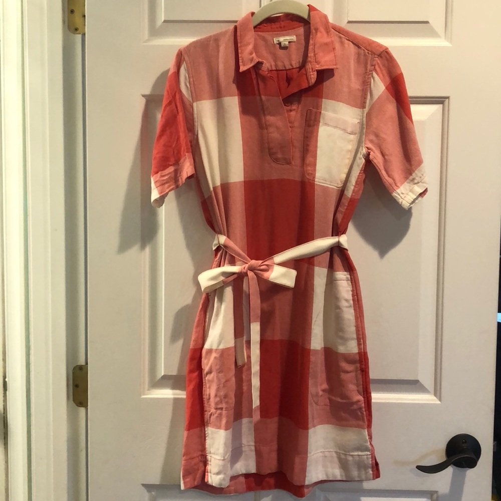 Red/white plaid dress